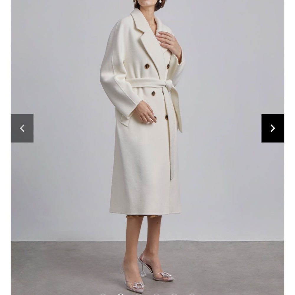 Silk maison double breasted wool coat size small